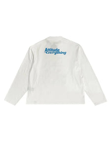 MARTINE ROSE - Funnel Neck L/S T-Shirt - AW25 - WHITE FUZZY BALLS